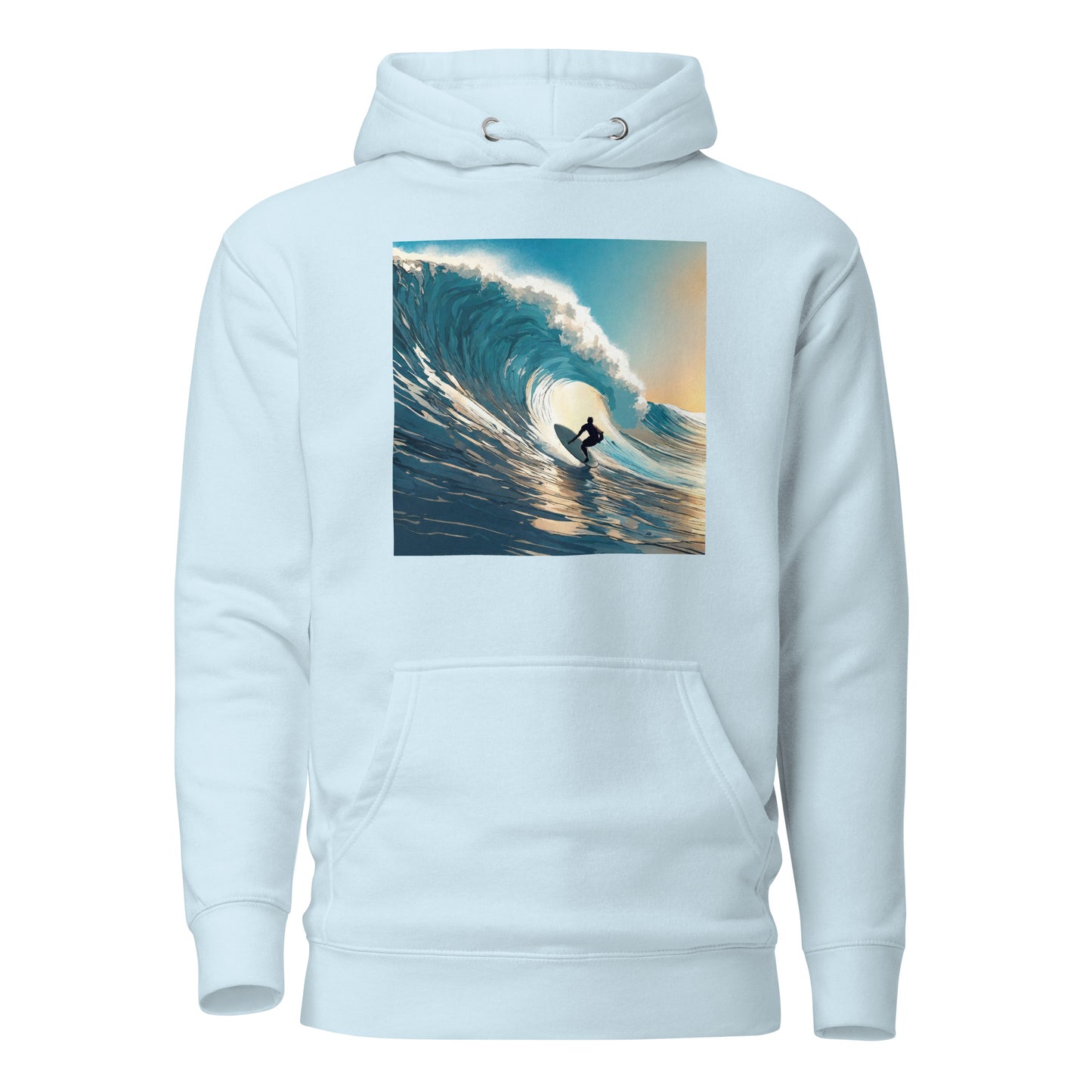 Catching Waves Surfing Men's Hoodie Sky Blue