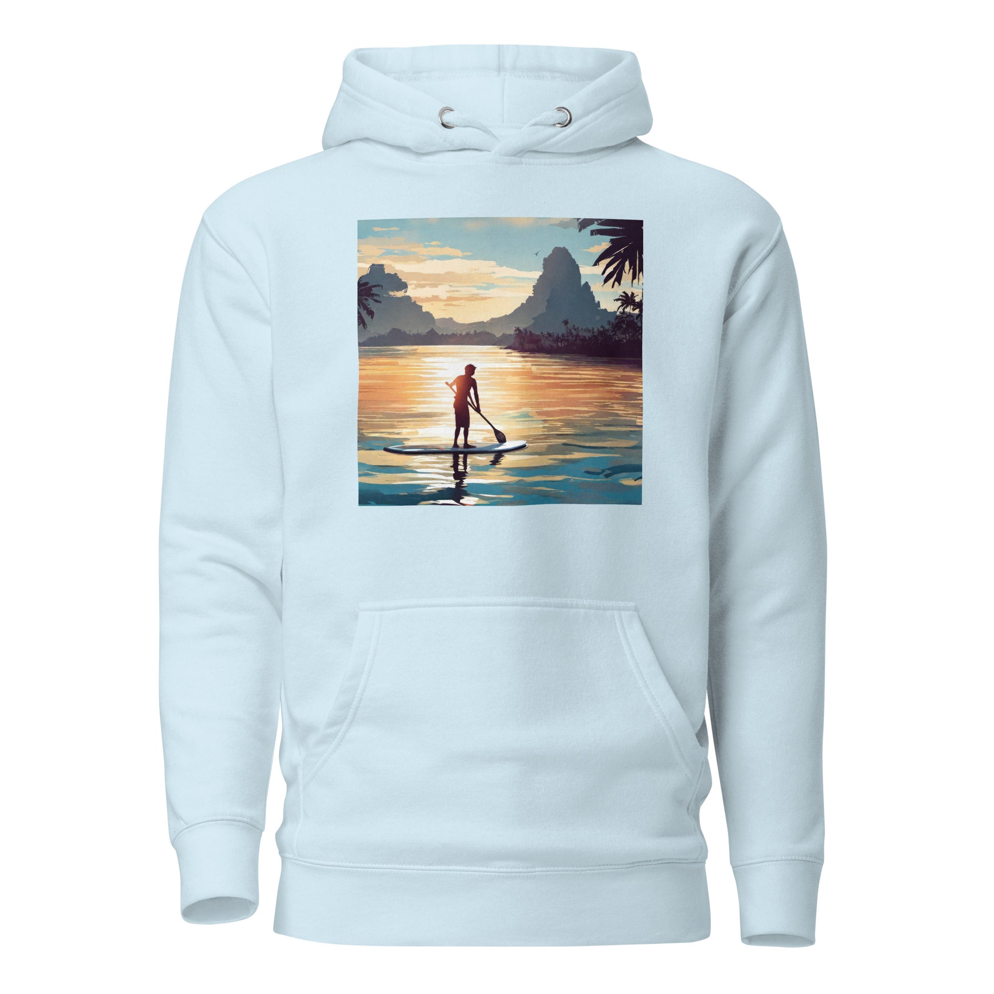 Paddleboarding Paradise Men's Hoodie Sky Blue