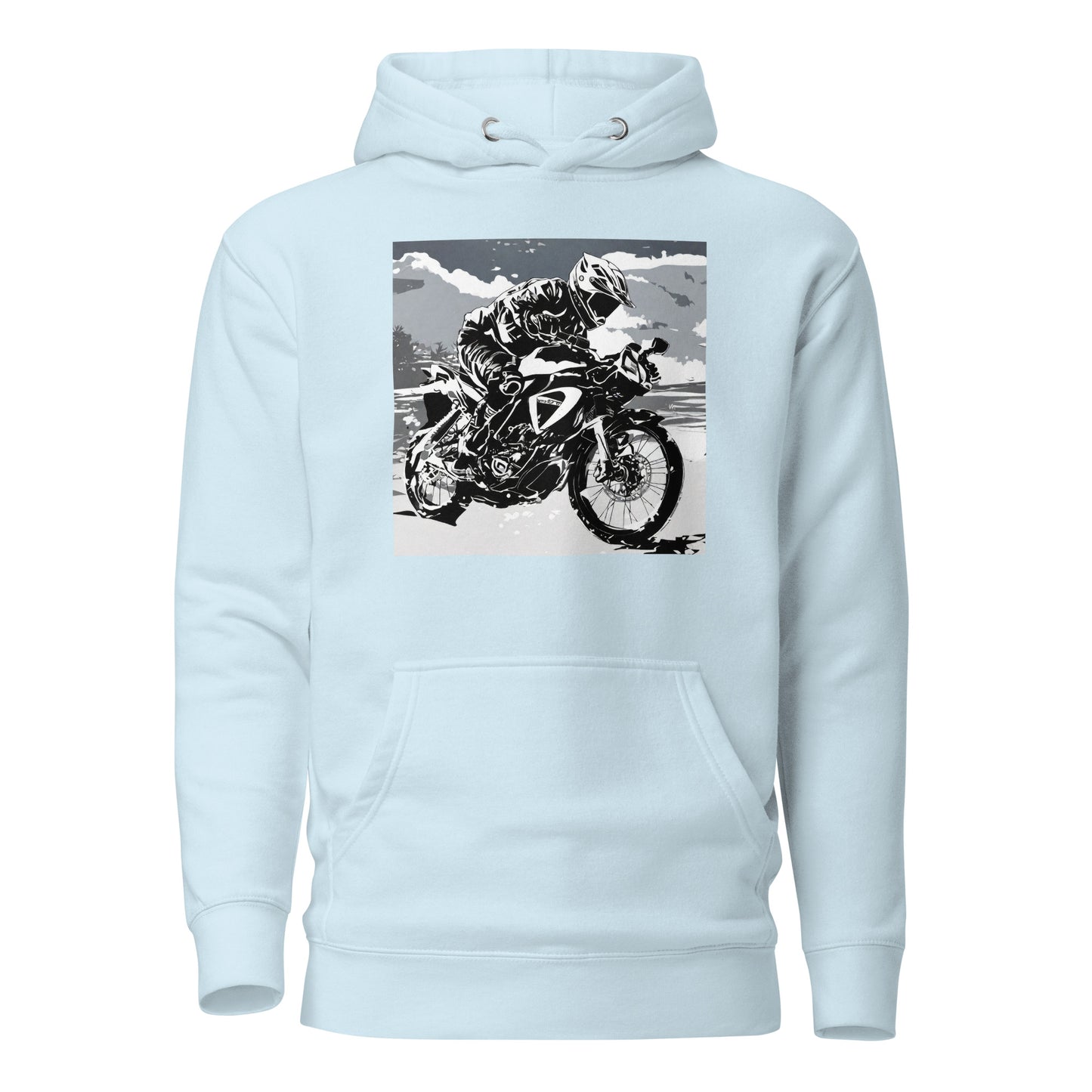 Dirt Bike Racer Men's Hoodie Sky Blue