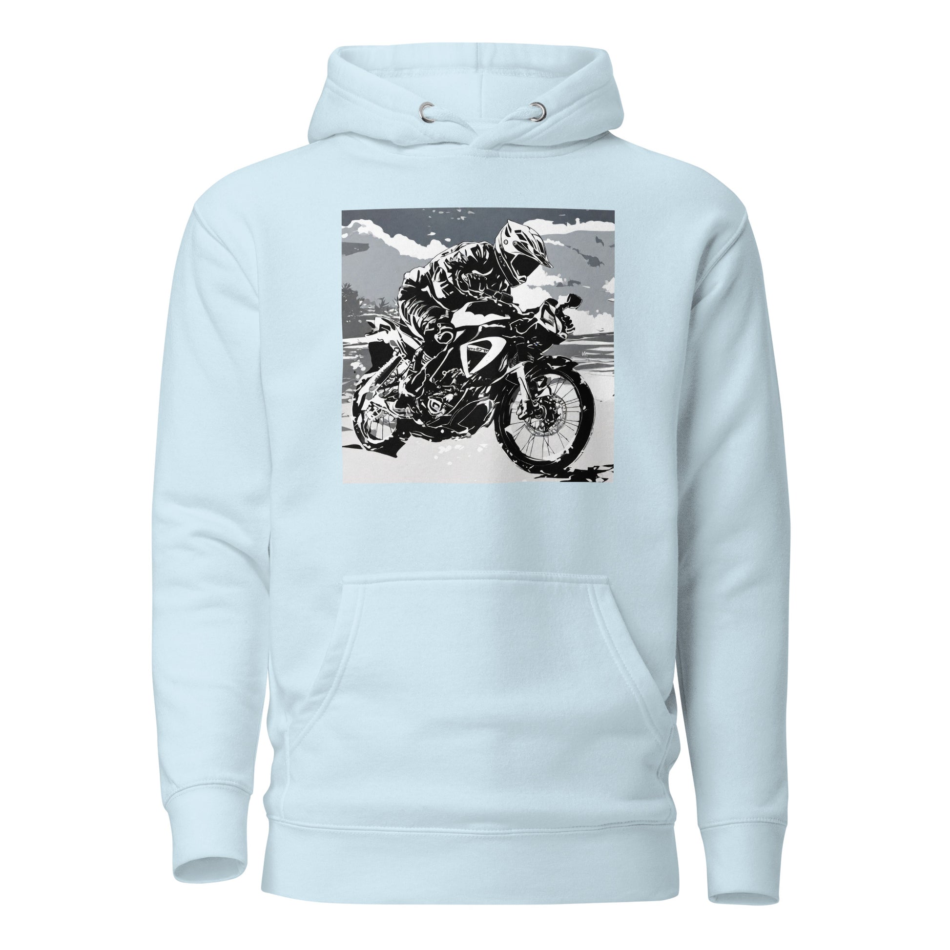 Dirt Bike Racer Men's Hoodie Sky Blue