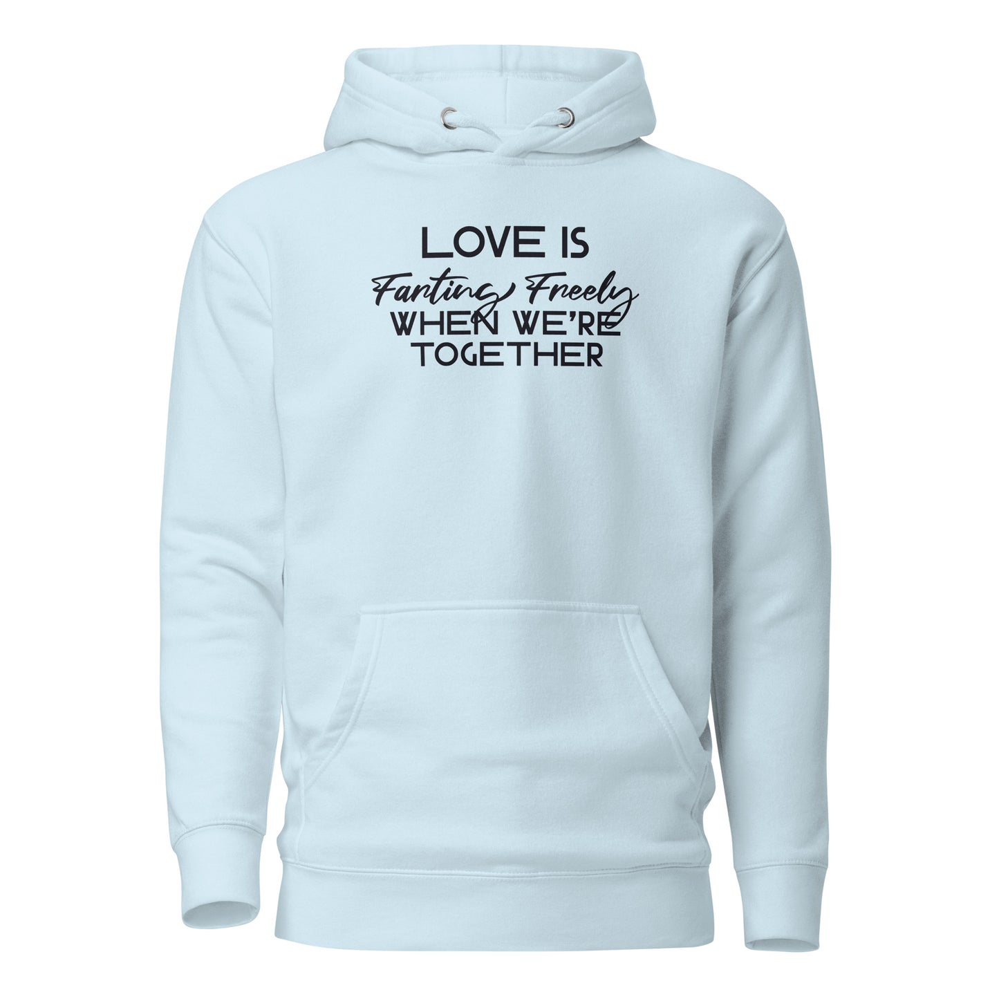 Love is Farting Freely When We're Together Hoodie Sky Blue