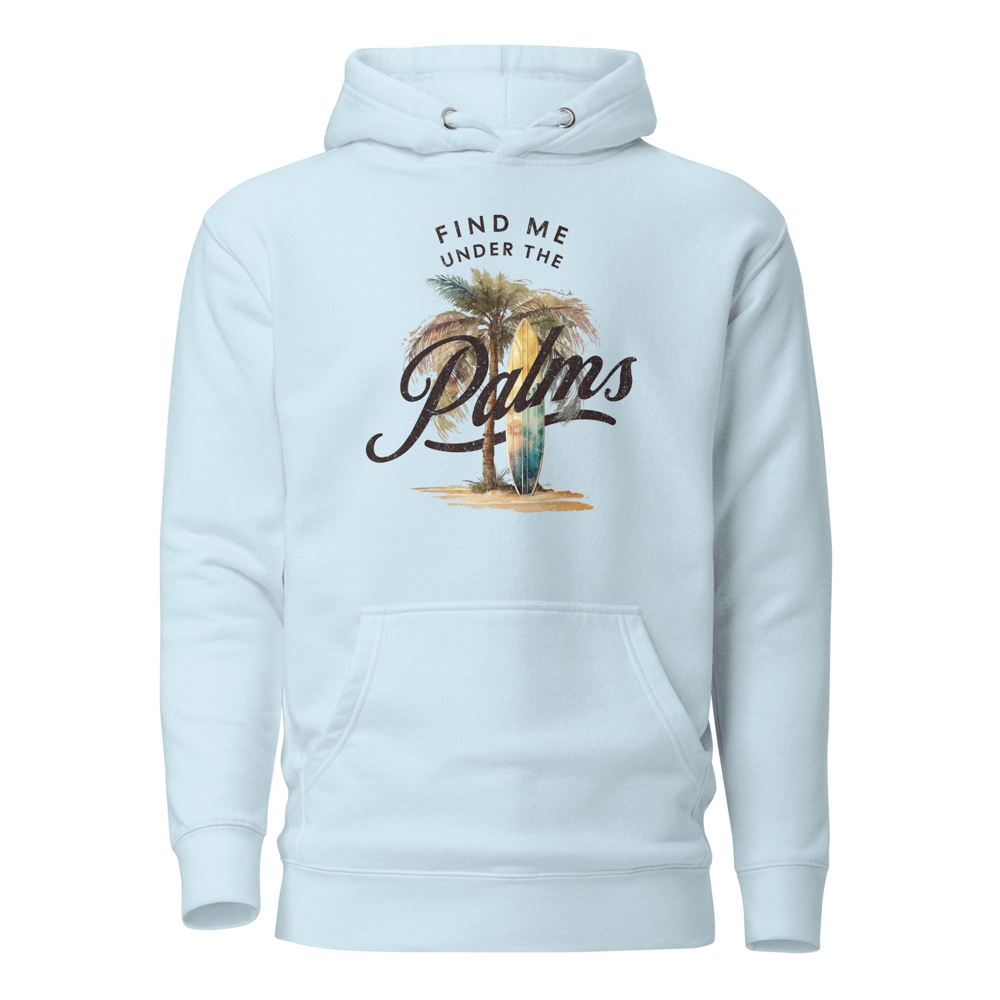 Find Me Under the Palms Men's Summer Hoodie Sky Blue