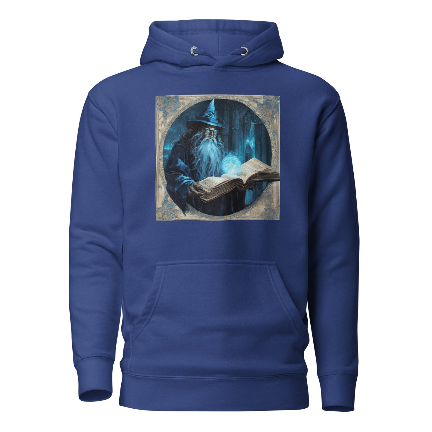 Wizard with Spell Book Men's Hoodie Team Royal