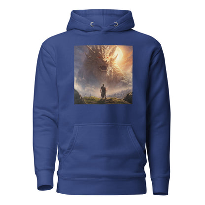 Small Warrior Facing a Giant Beast Men's Hoodie Team Royal