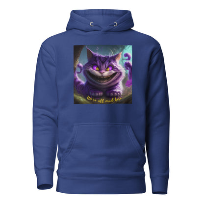 We're All Mad Here Cheshire Cat Men's Hoodie Team Royal