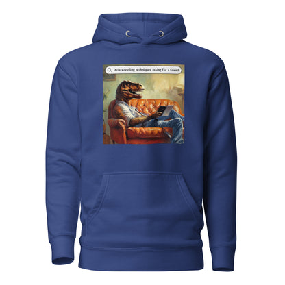 T-Rex Arm Wrestling Technique Men's Funny Hoodie Team Royal