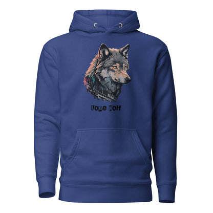 Lone Wolf Men's Funny Hoodie Team Royal