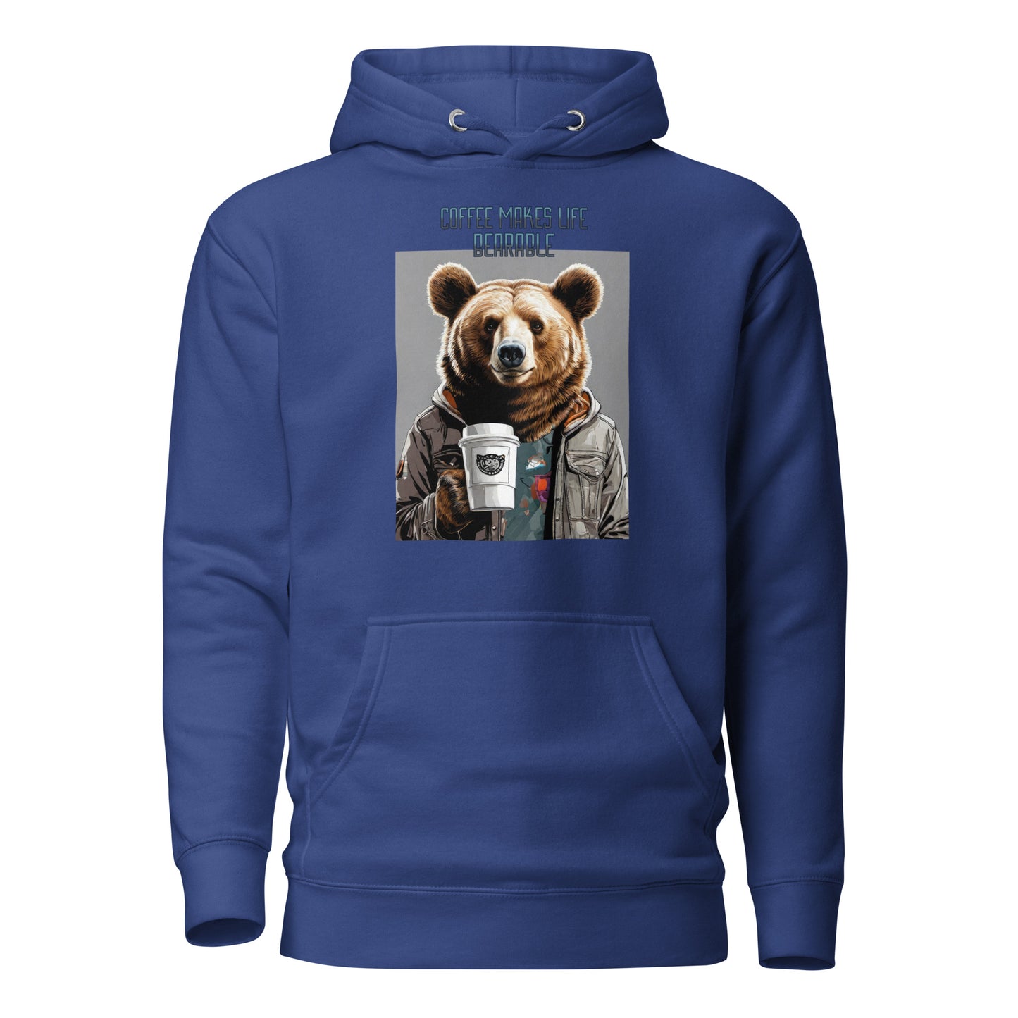 Coffee Makes Life Bearable Men's Funny Hoodie Team Royal