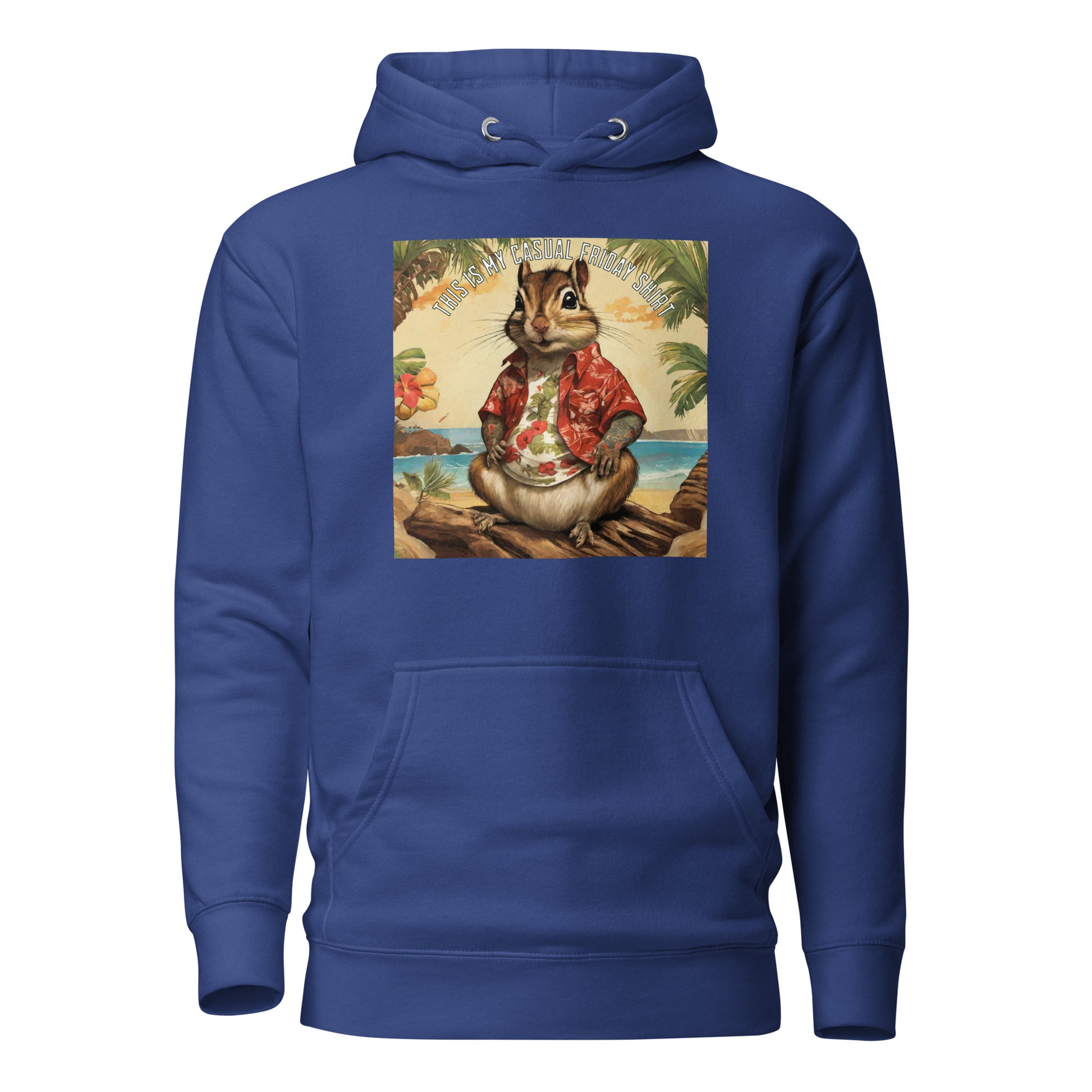 Casual Friday Squirrel Men's Funny Hoodie Team Royal