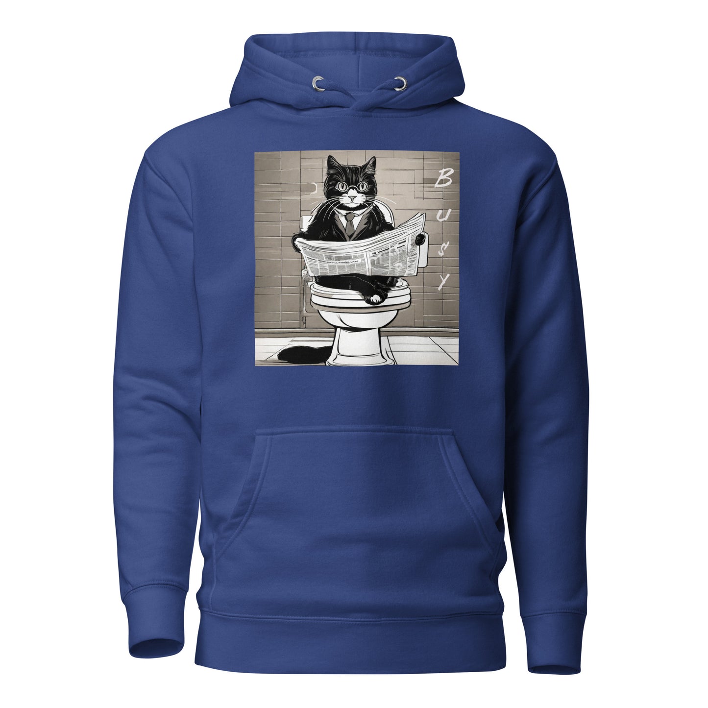 Busy Cat Men's Funny Hoodie Team Royal