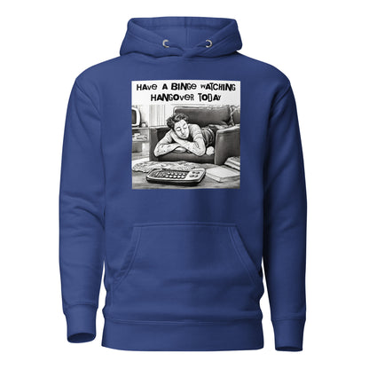 Binge Watching Hangover Men's Funny Hoodie Team Royal