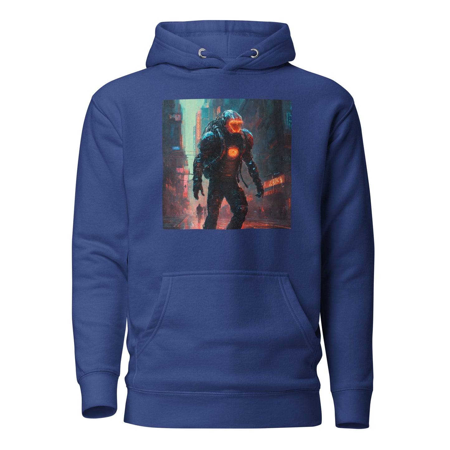 Futuristic Space Suit Men's Sci-Fi Hoodie Team Royal