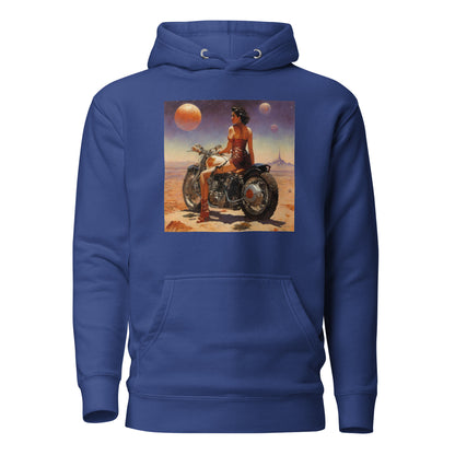 Biker Babe in Space Men's Sci-Fi Hoodie Team Royal