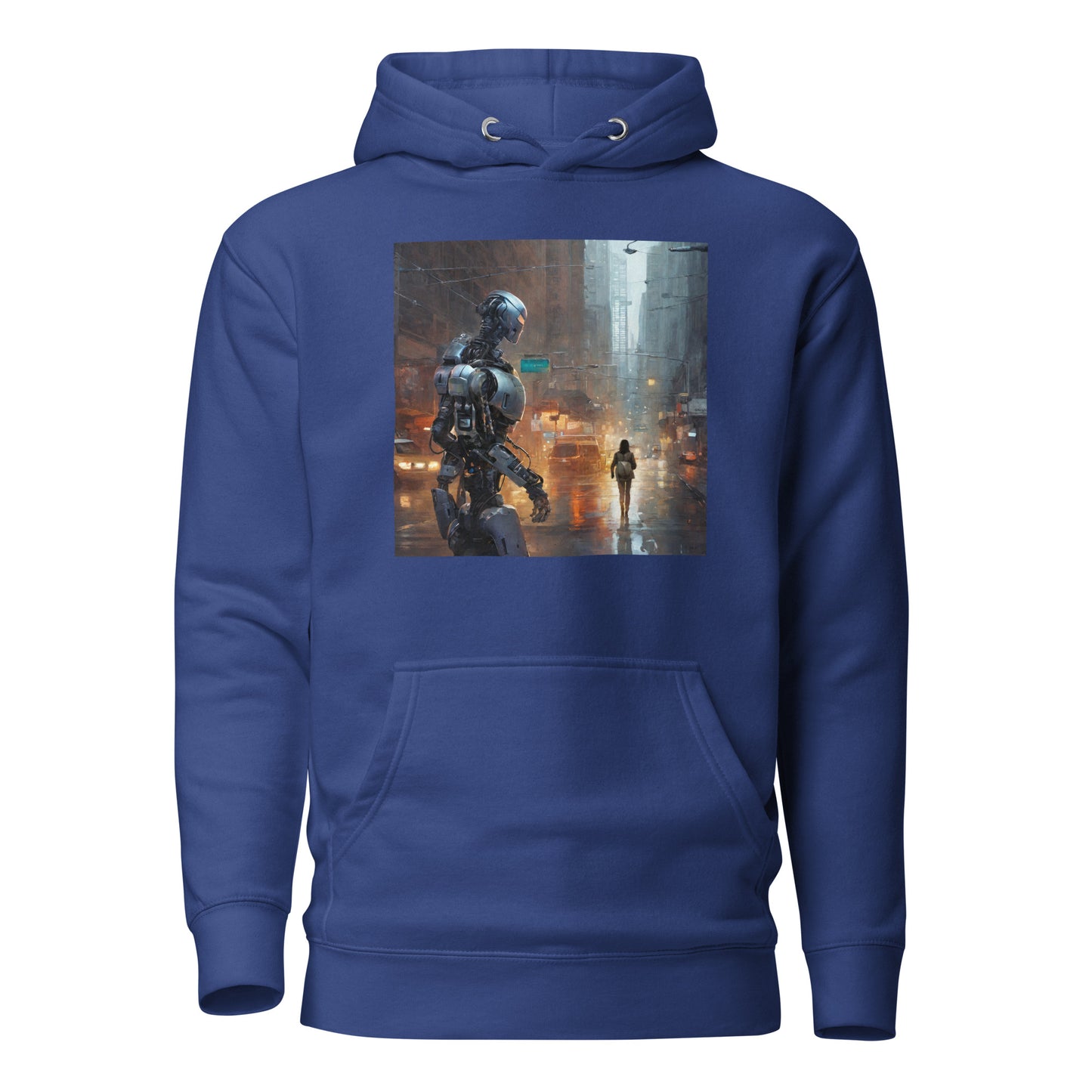 Cyborg in the City Men's Sci-Fi Hoodie Team Royal