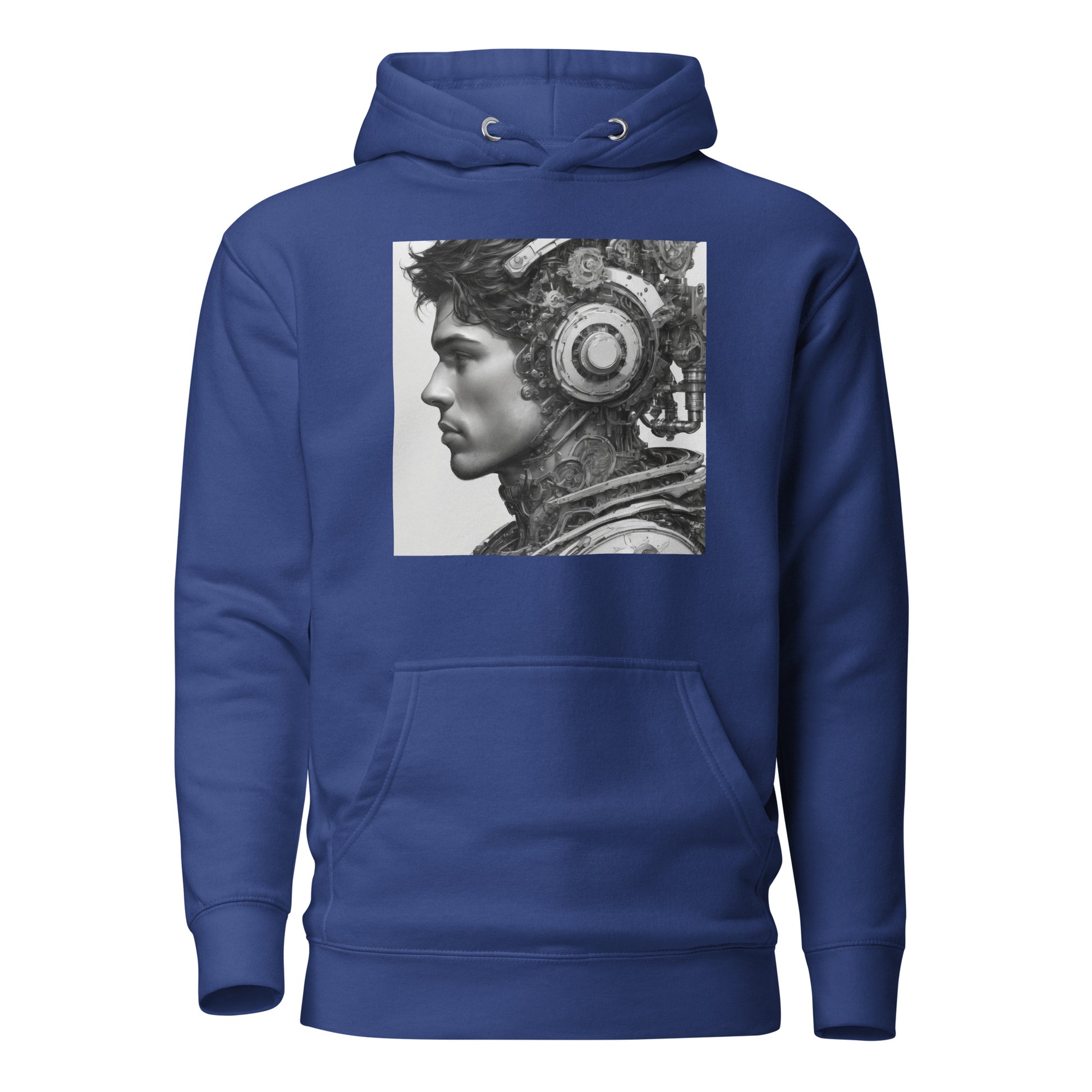 Bio-Mechanical Man Men's Sci-Fi Hoodie Team Royal