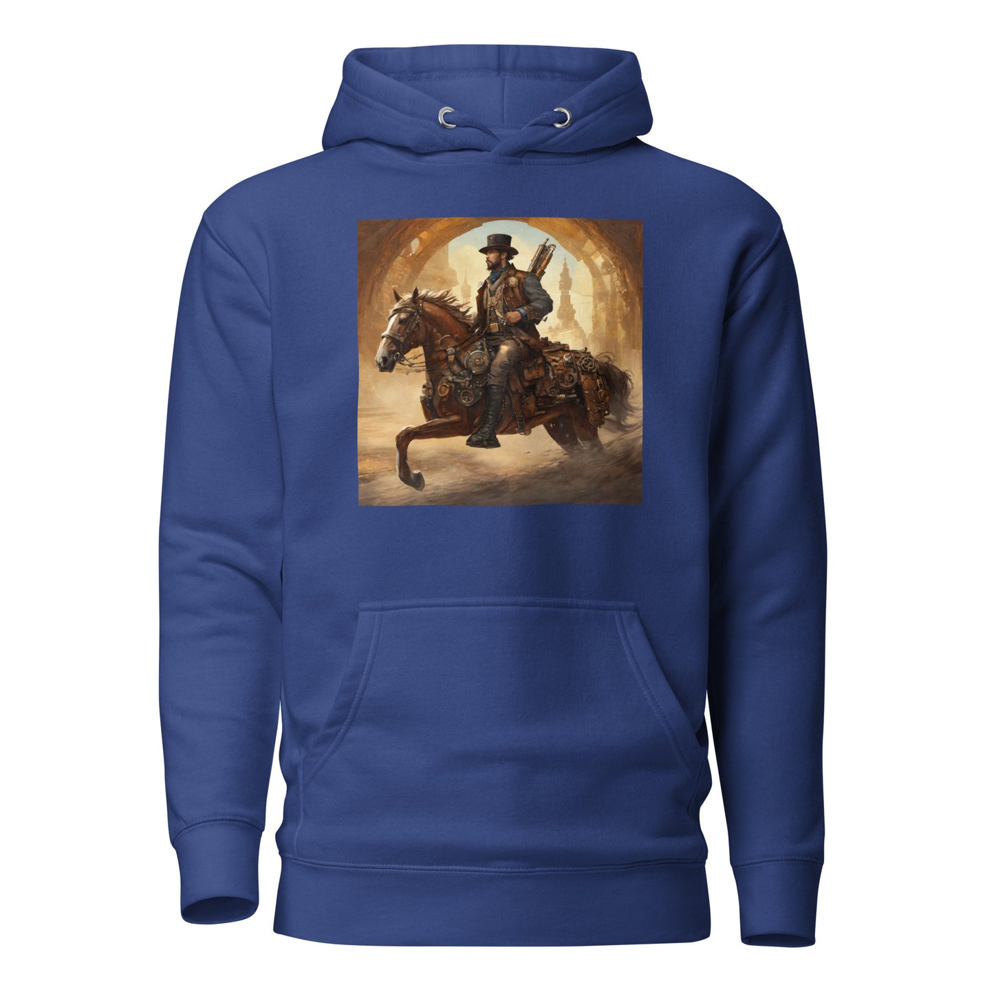 Geared Up Gunslinger Men's Steampunk Hoodie Team Royal