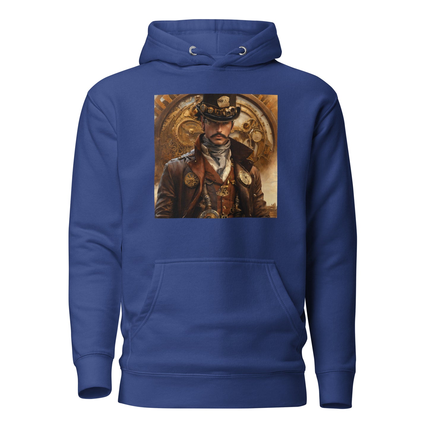 Brass and Copper Cowboy Men's Steampunk Hoodie Team Royal