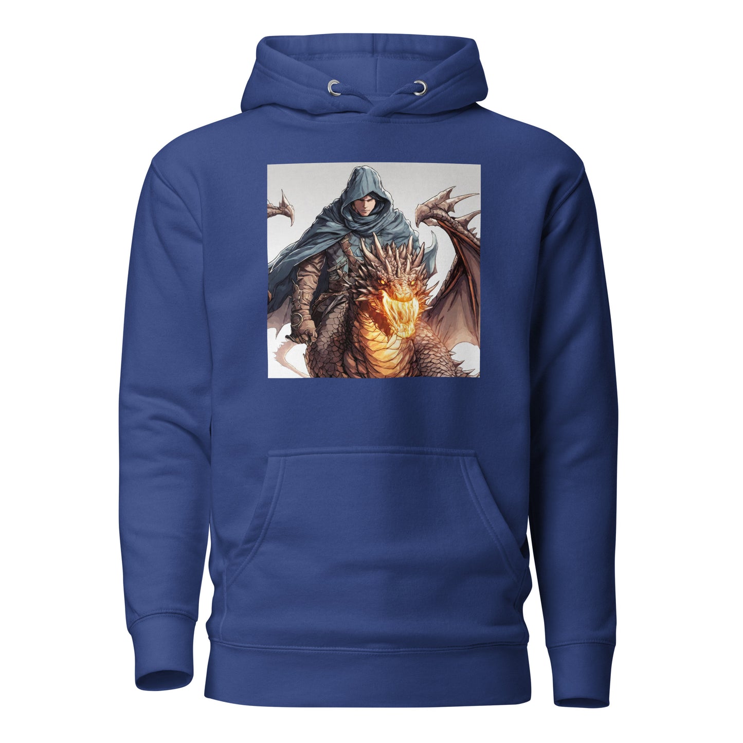 Hooded Knight, Fiery Dragon Men's Anime Hoodie Team Royal