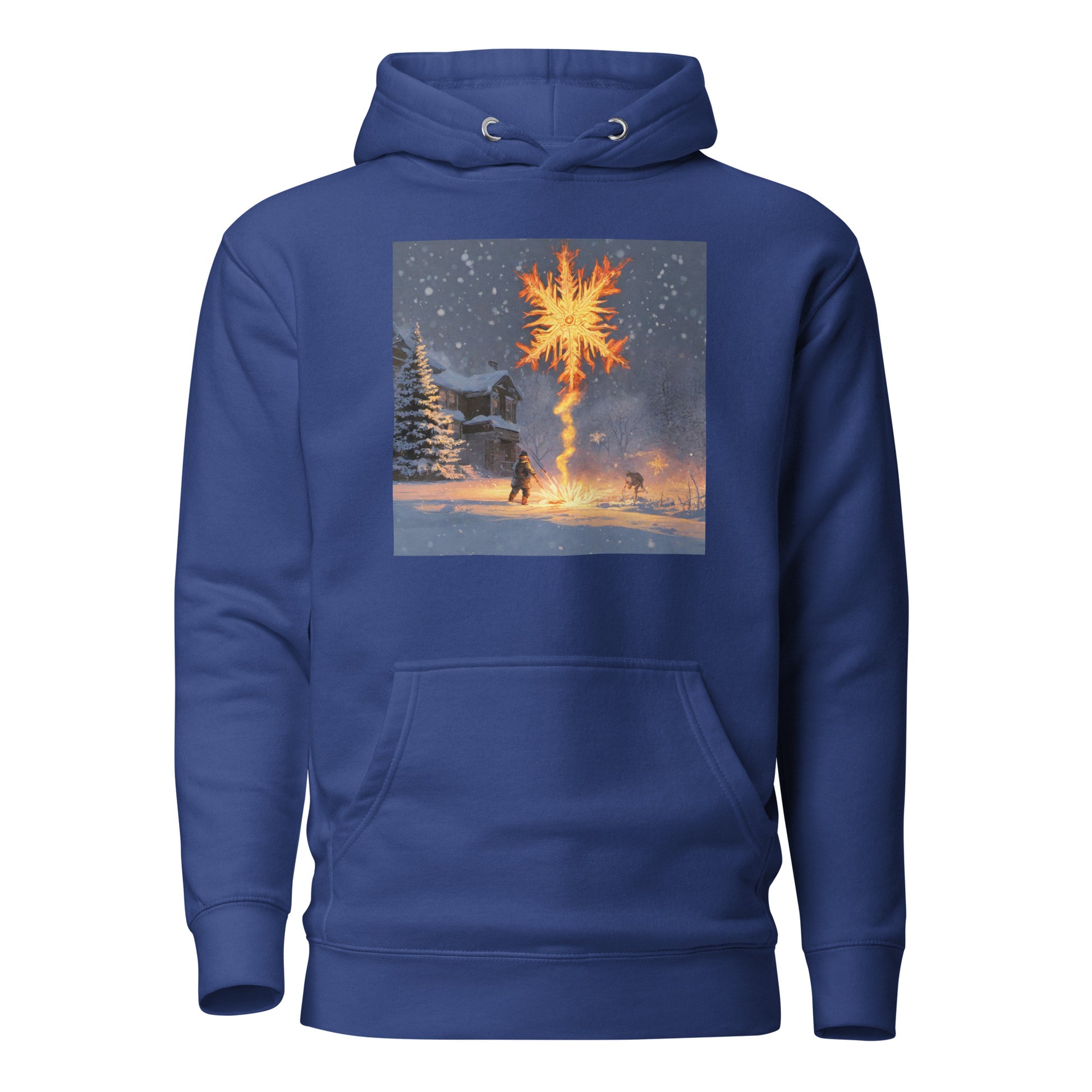 Fire from Ice Snowflake Men's Anime Hoodie Team Royal