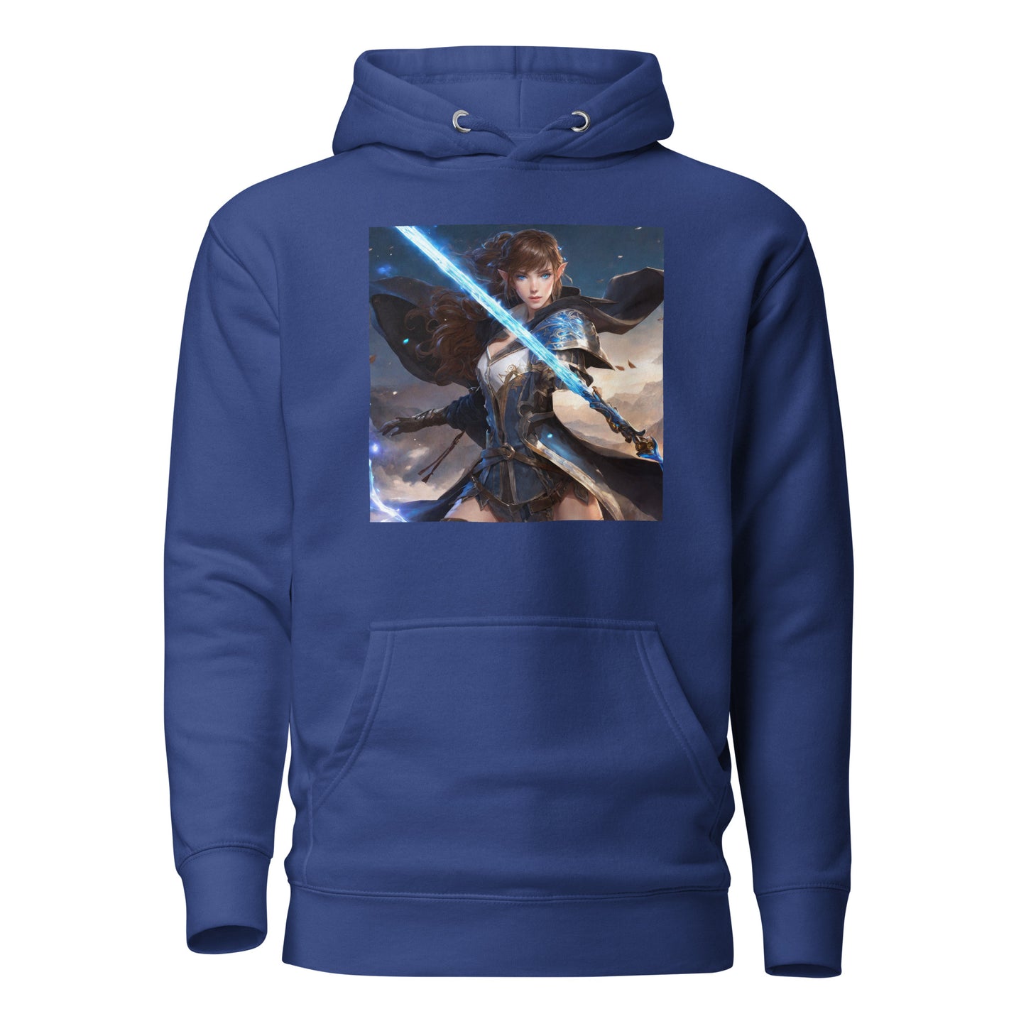 Elven Defender Men's Fantasy Anime Hoodie Team Royal