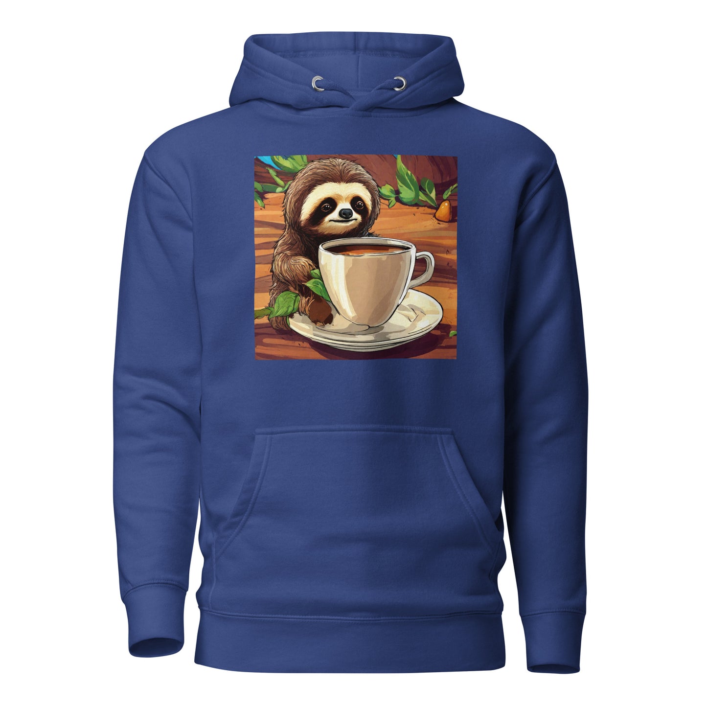 Slow Morning Men's Funny Sloth Hoodie Team Royal