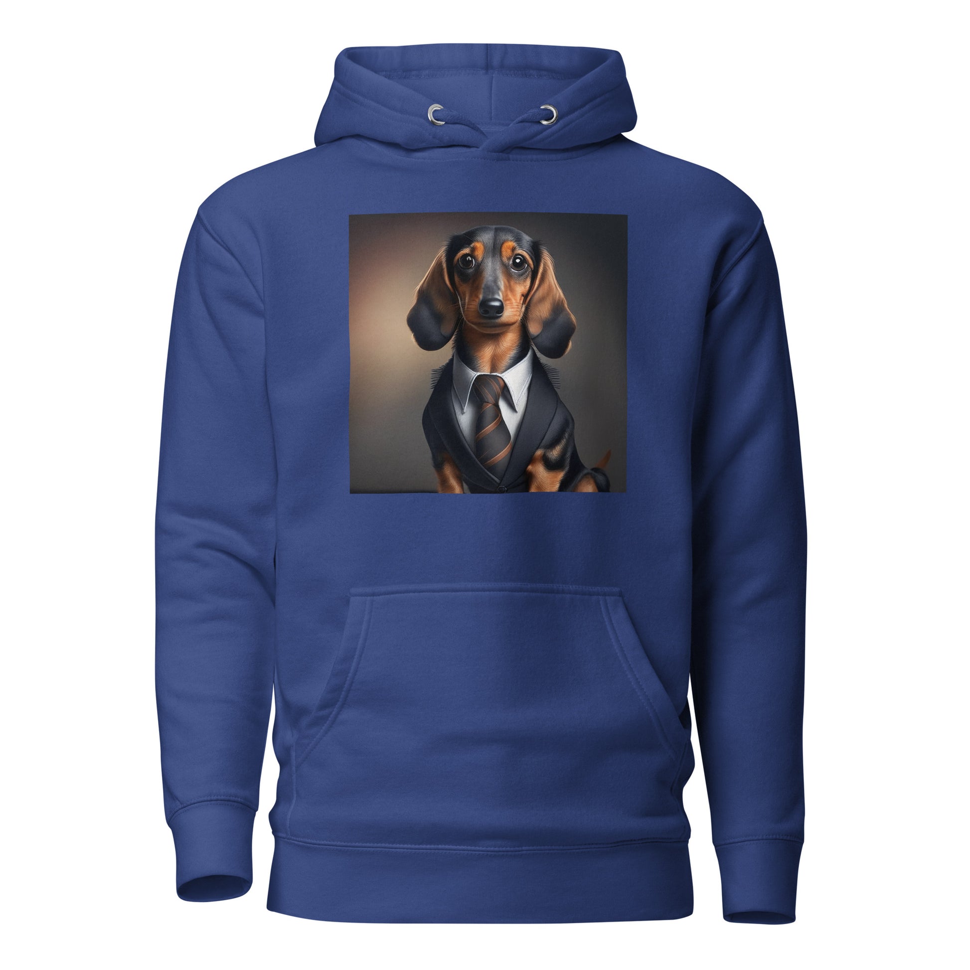 Dapper Dachshund Men's Dog Lover Hoodie Team Royal