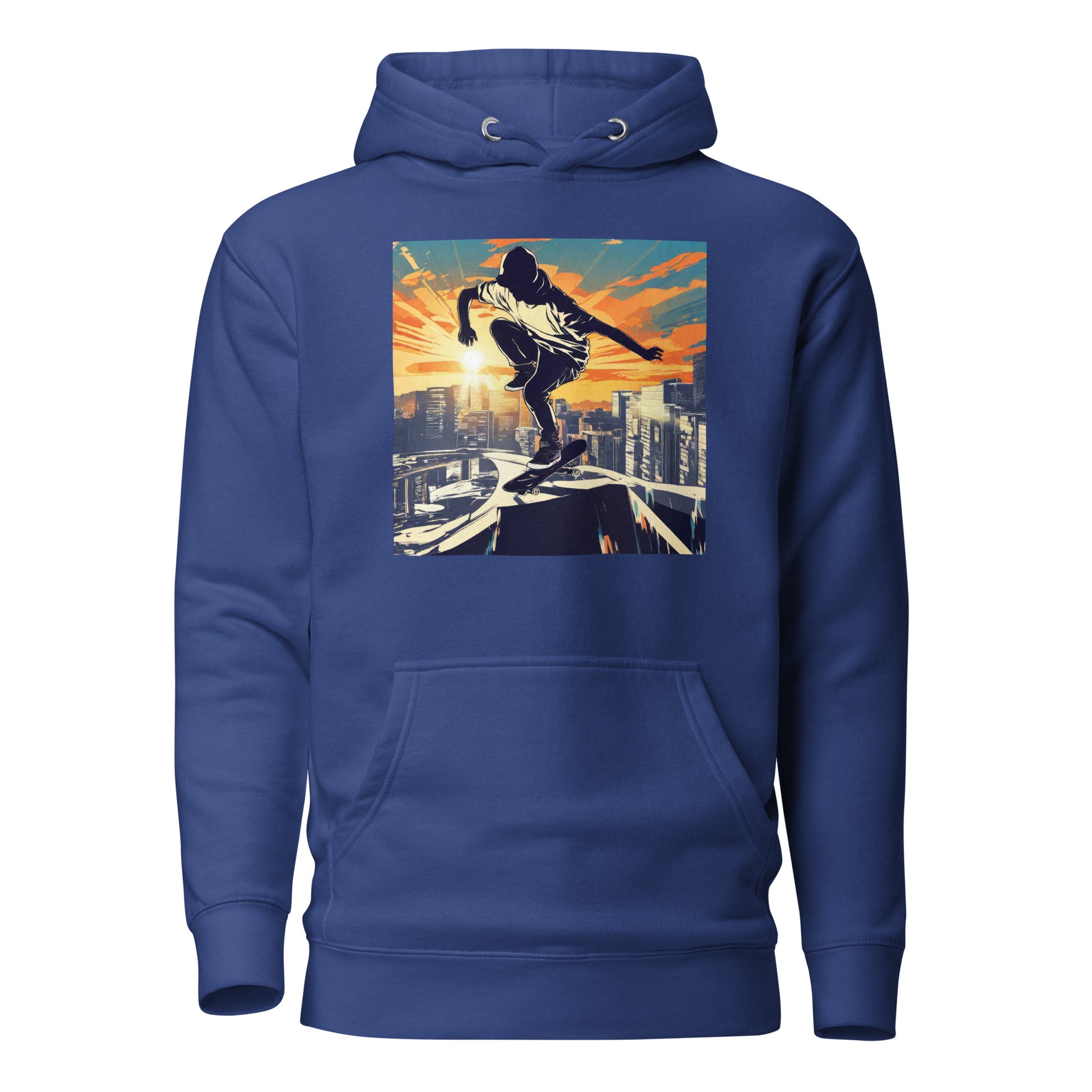 Skateboarding in the City Men's Graphic Hoodie Team Royal