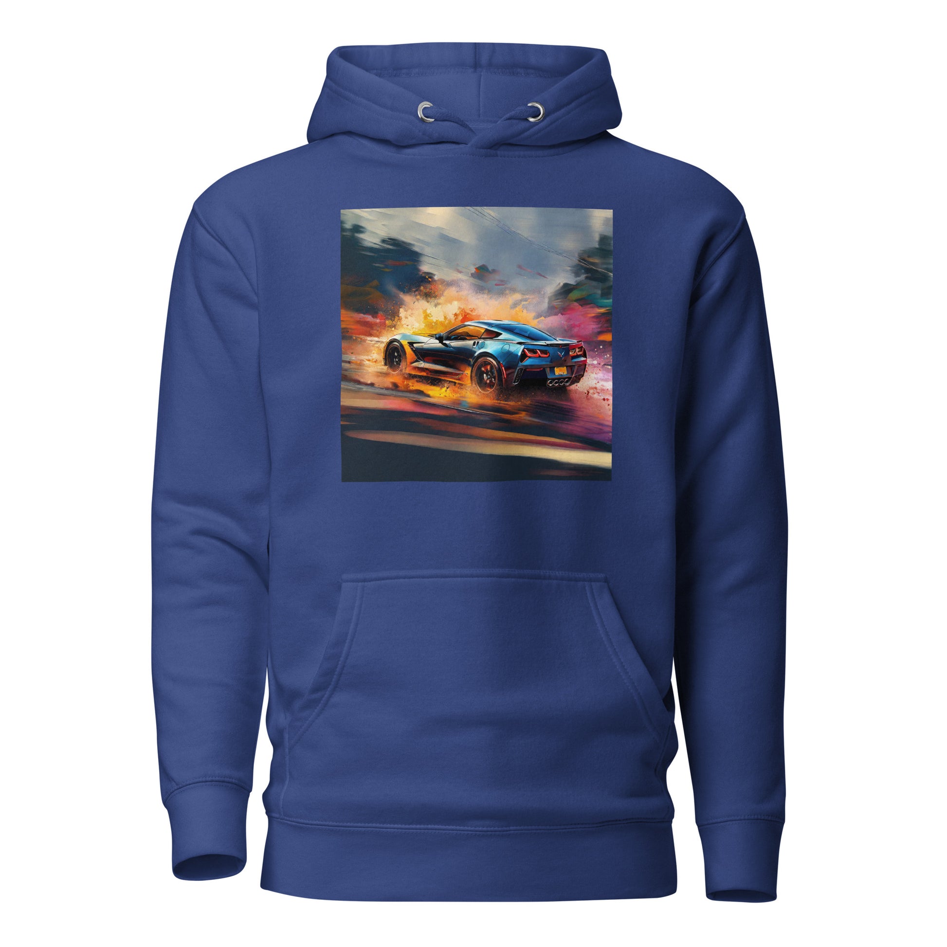 Colorful Corvette Men's Car Hoodie Team Royal