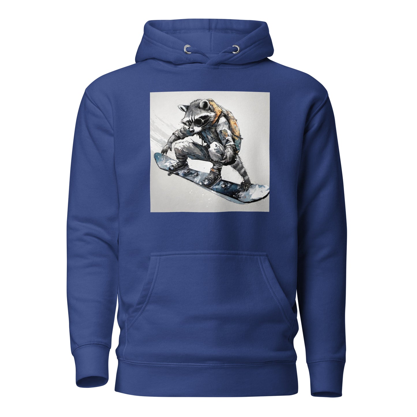 Raccoon Snowboarder Men's Winter Hoodie Team Royal