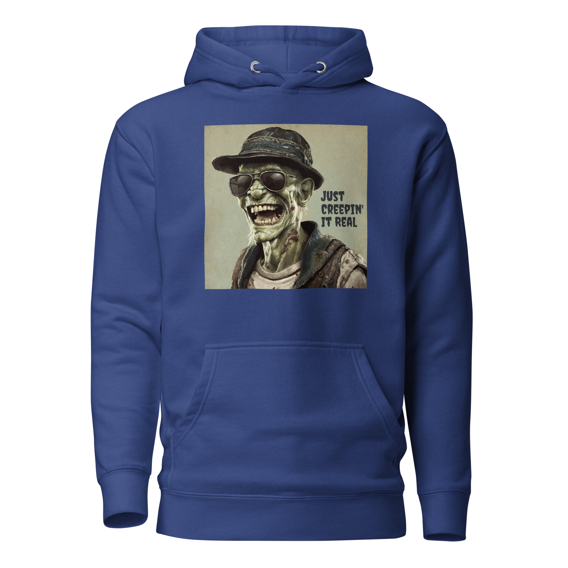 Just Creepin' It Real Men's Zombie Hoodie for Halloween Team Royal