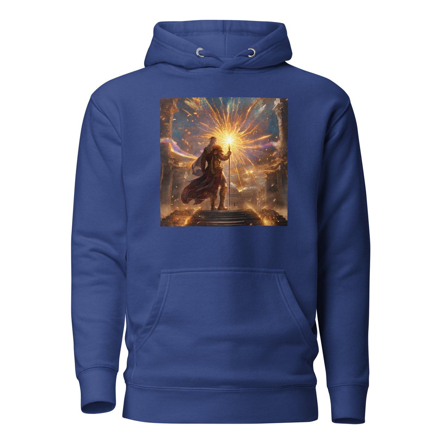 Zeus Creating Fireworks Men's 4th of July Hoodie Team Royal