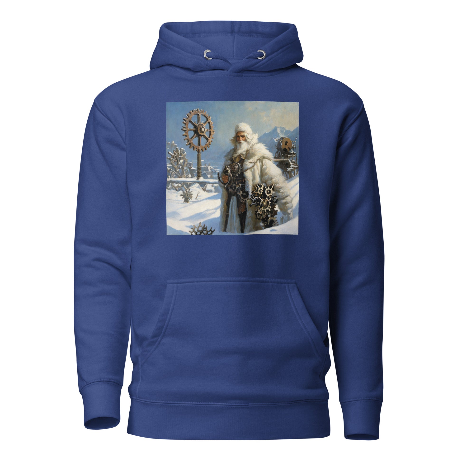 Frosty St Nick Santa Winter Christmas Hoodie for Men Team Royal