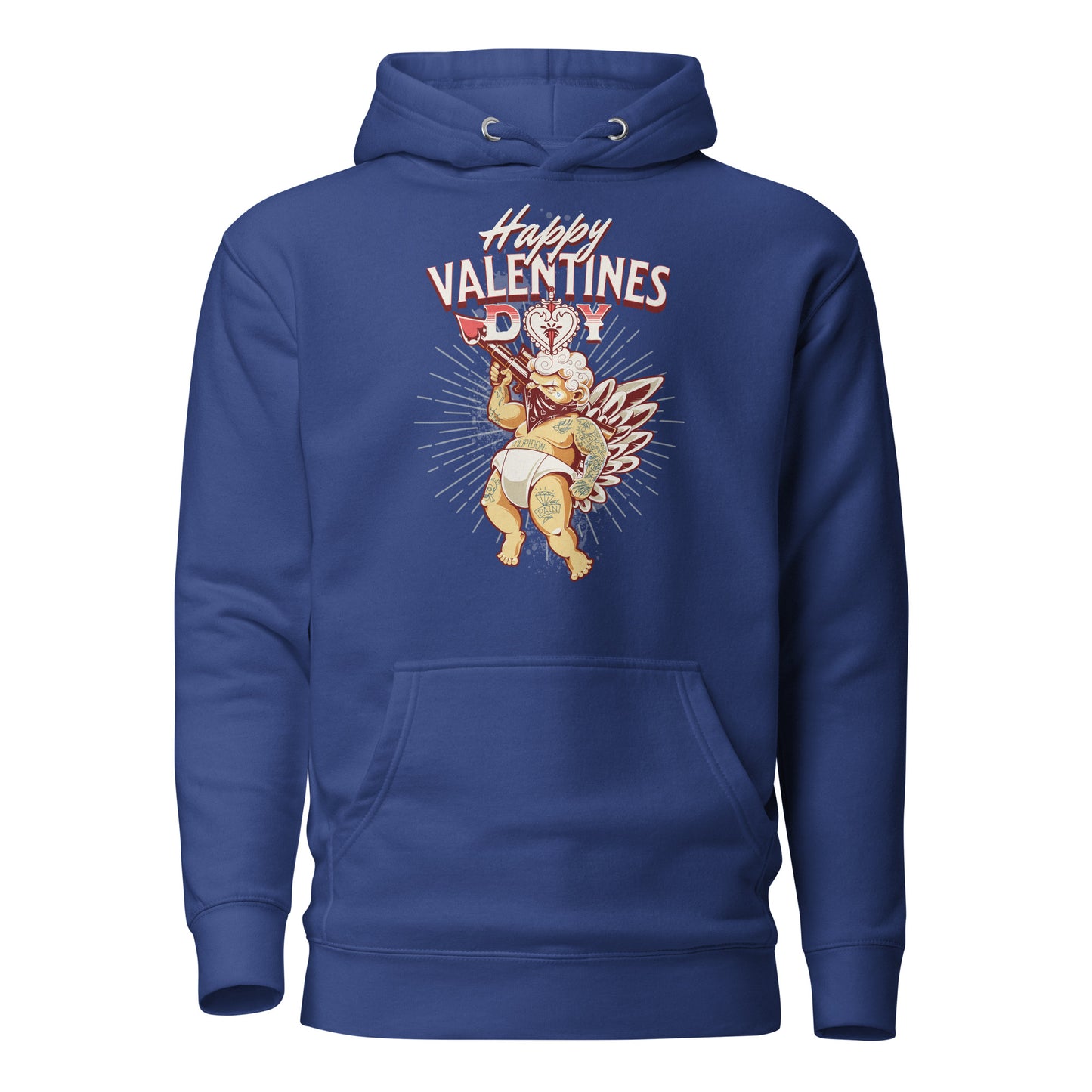 Inked Cupid Men's Valentine's Day Hoodie Team Royal