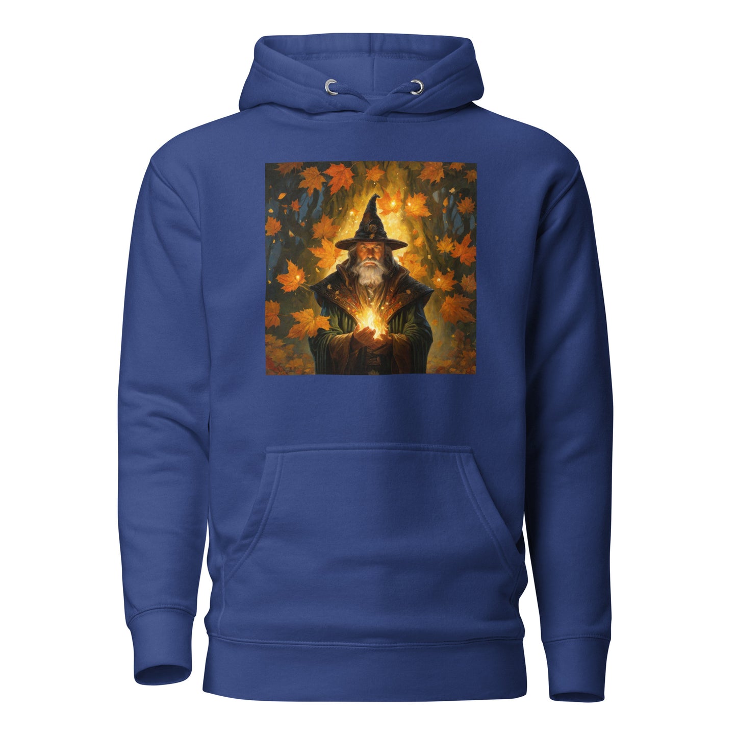 Autumn Wizard Making Fall Leaves Men's Graphic Hoodie Team Royal