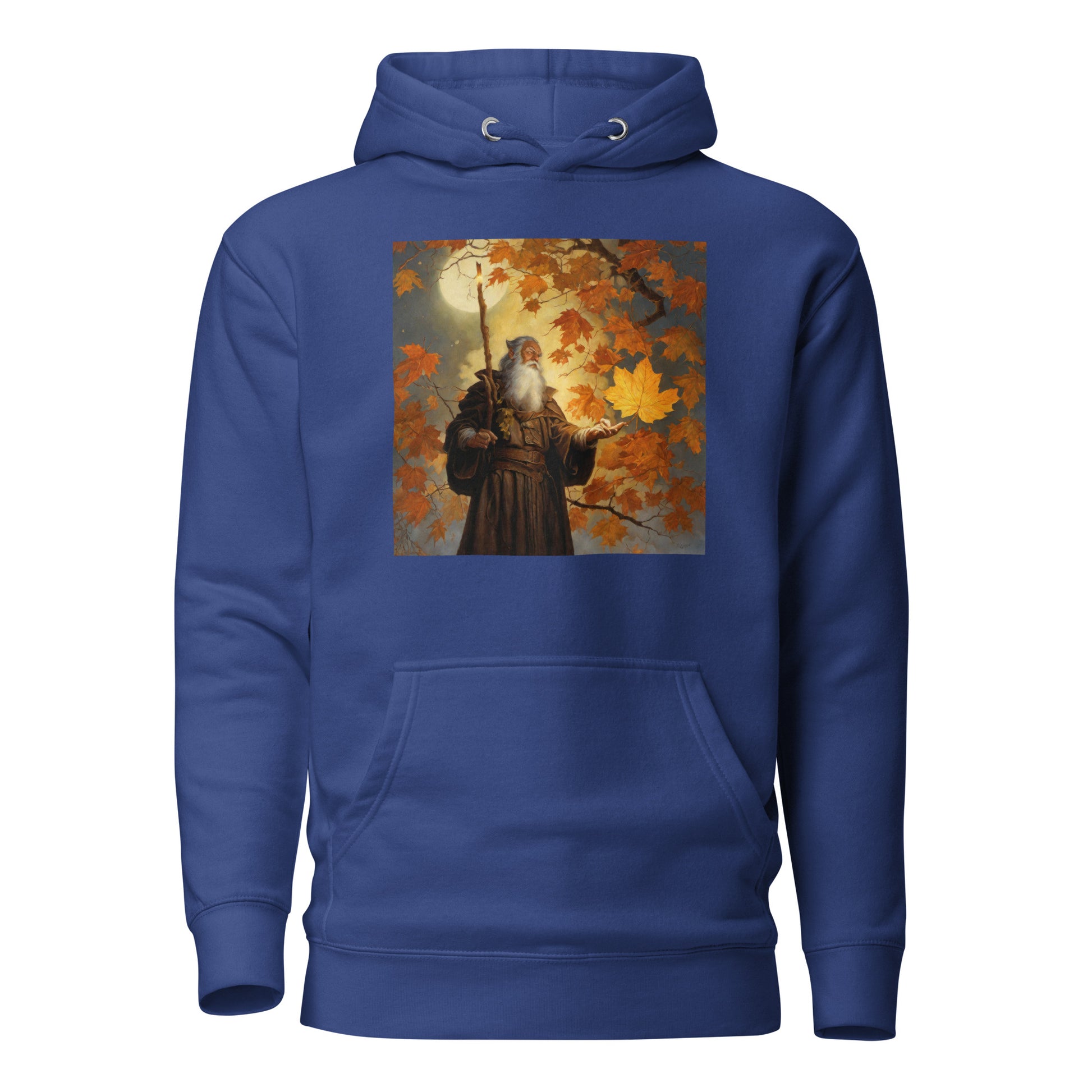 Mage Conjuring Fall Leaves Men's Hoodie Team Royal