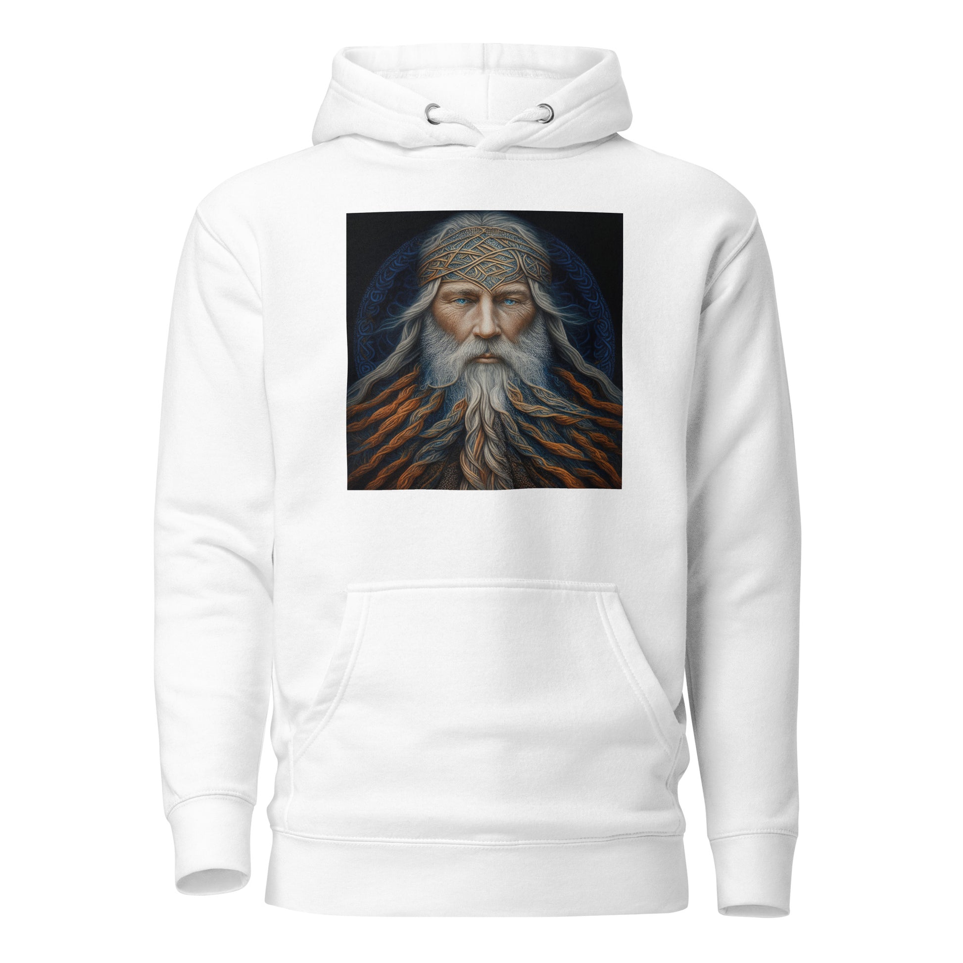 Bearded Wizard Men's Fantasy Hoodie White