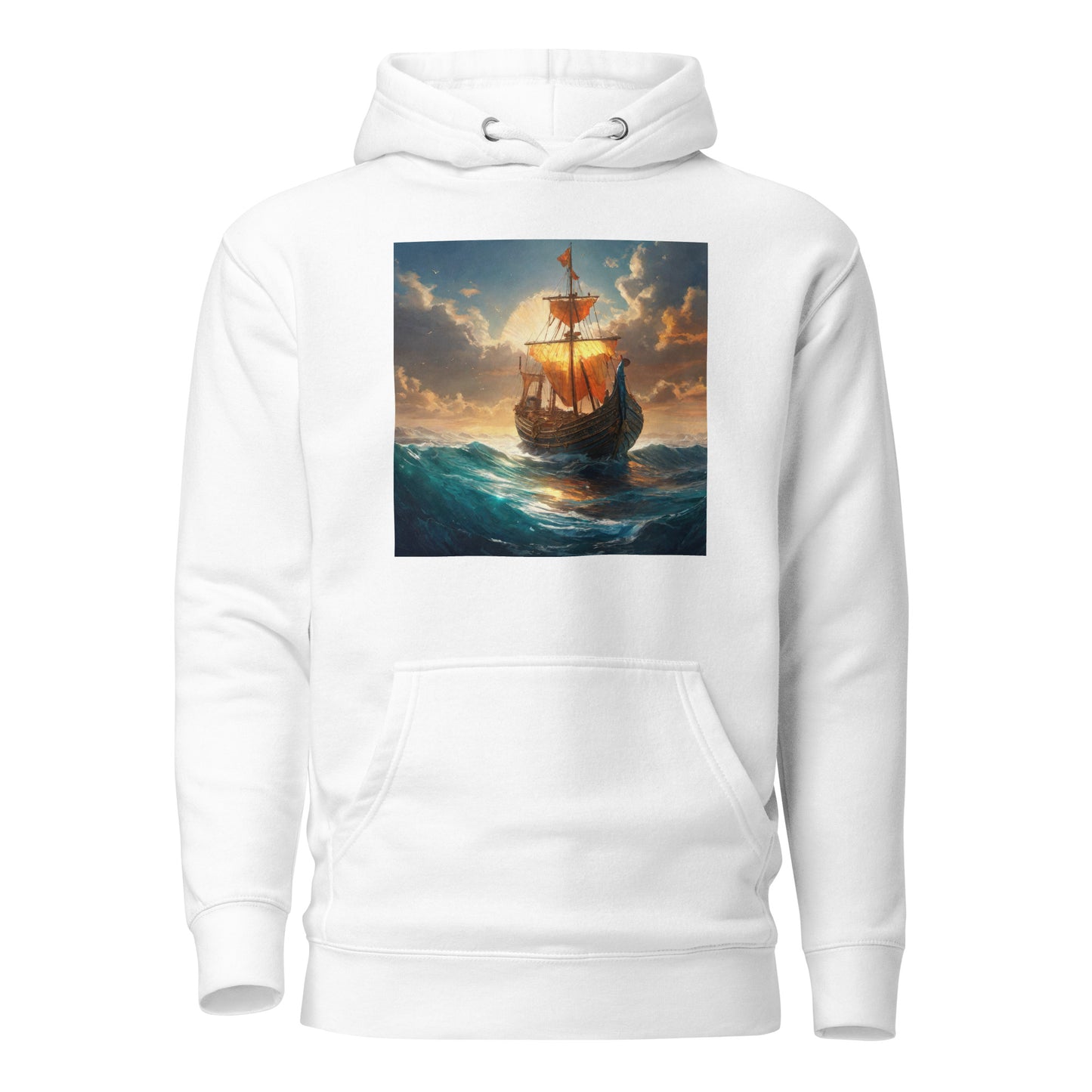 Sunset Ship Men's Hoodie White