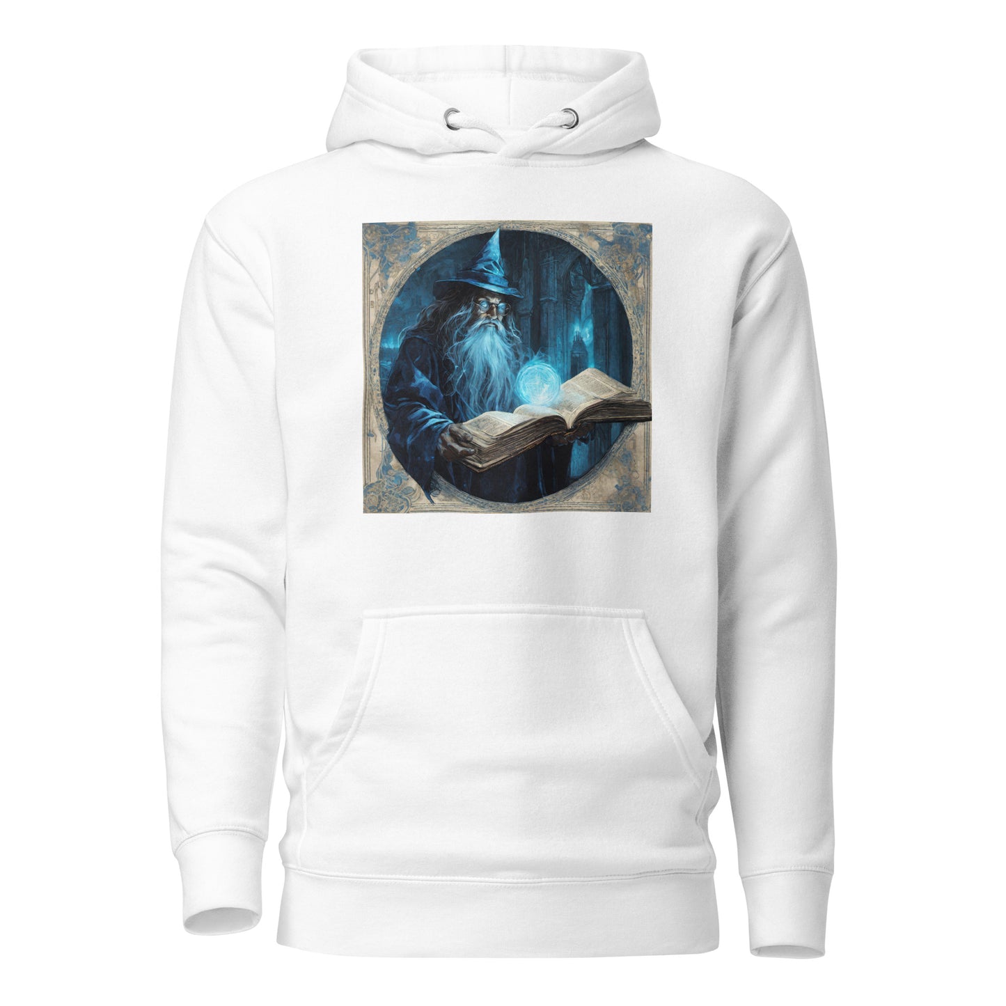 Wizard with Spell Book Men's Hoodie White