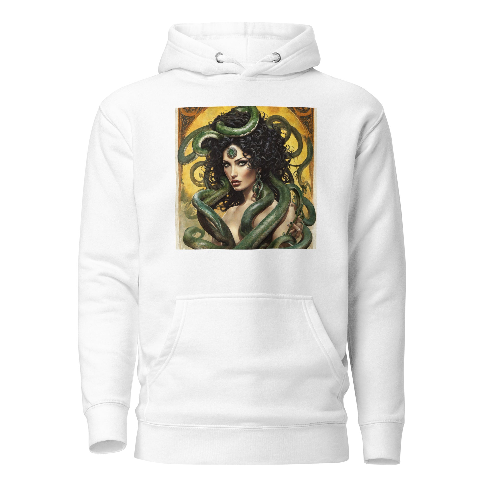 Enchanting Medusa Men's Mythology Hoodie White