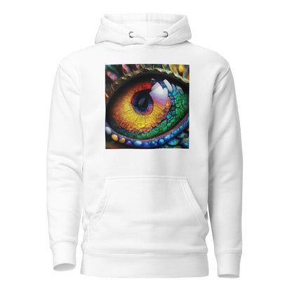 Dragon's Eye Men's Fantasy Hoodie White