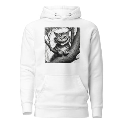 Cheshire Cat in a Tree Men's Alice in Wonderland Hoodie White