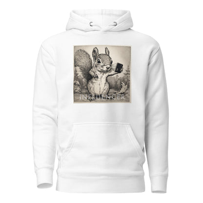 Squirrel Influencer Men's Funny Hoodie White