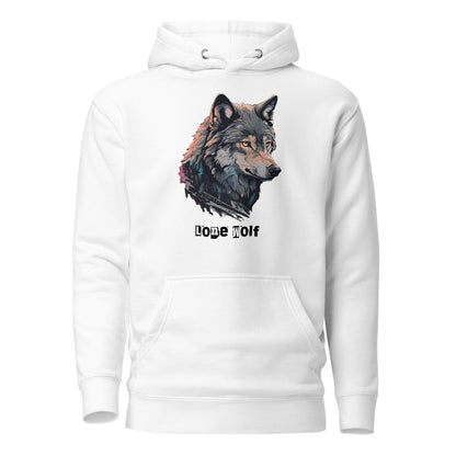 Lone Wolf Men's Funny Hoodie White