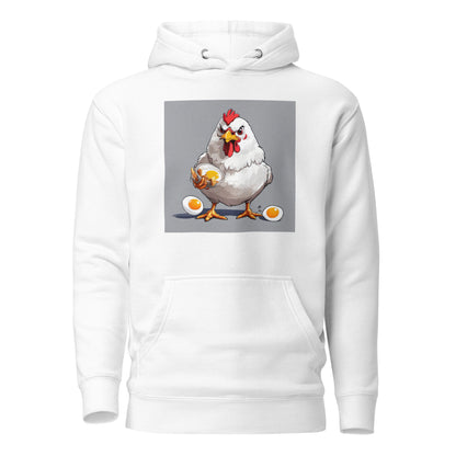 Cannibalistic Chicken Men's Funny Hoodie White