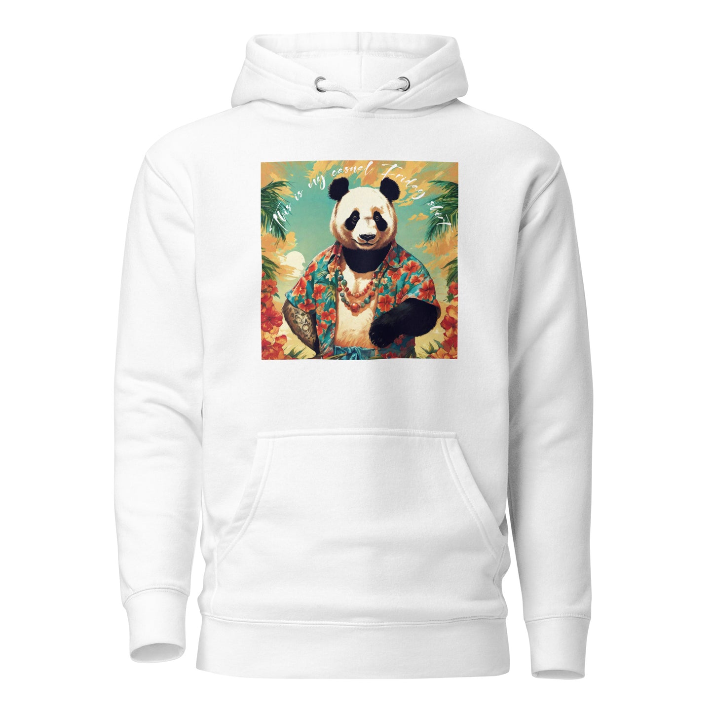 Casual Friday Panda Men's Funny Hoodie White