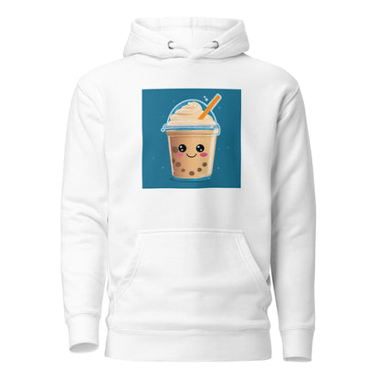 Boba Bubble Milk Tea Men's Funny Hoodie White