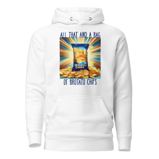 All That and a Bag of Brotato Chips Men's Funny Hoodie White