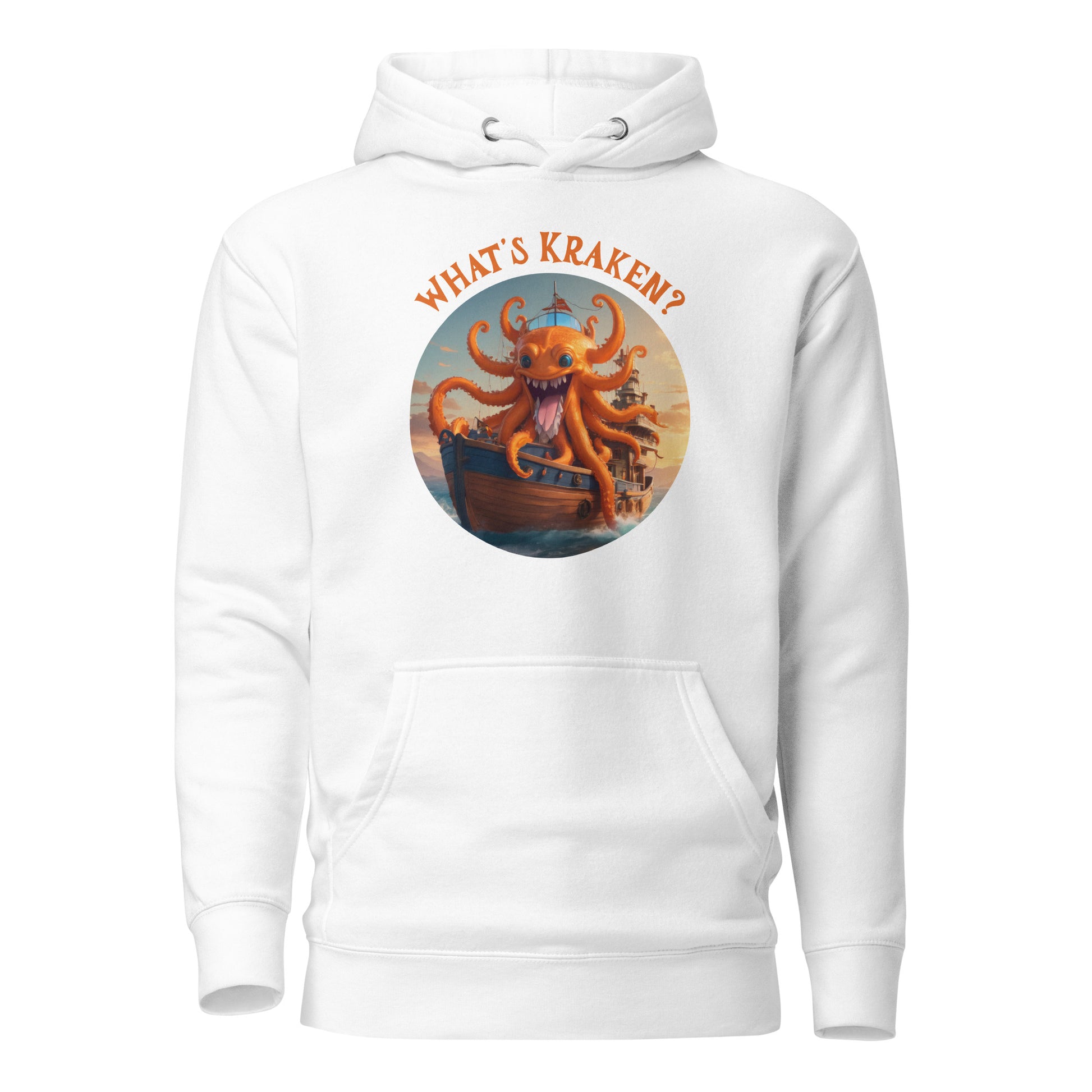 What's Kraken Men's Funny Hoodie White