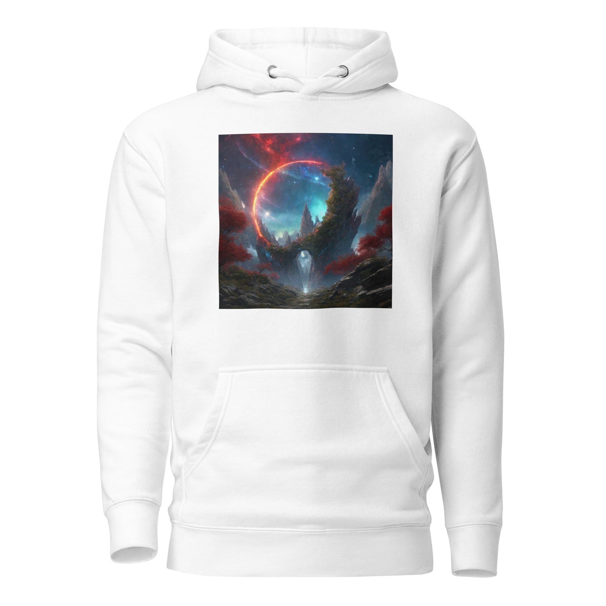 Ring of Fire Futuristic Landscape Men's Graphic Hoodie White