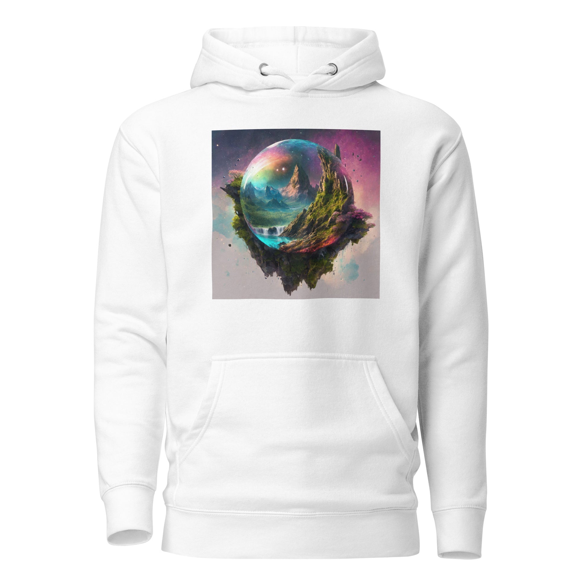 Bubble in Space Men's Sci-Fi Hoodie White